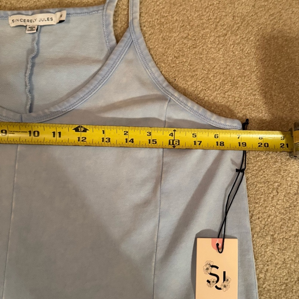 NWT 2 Piece Jumpsuit Apparel Soft Blue With A White T-Shirt Size Medium - Picture 6 of 8